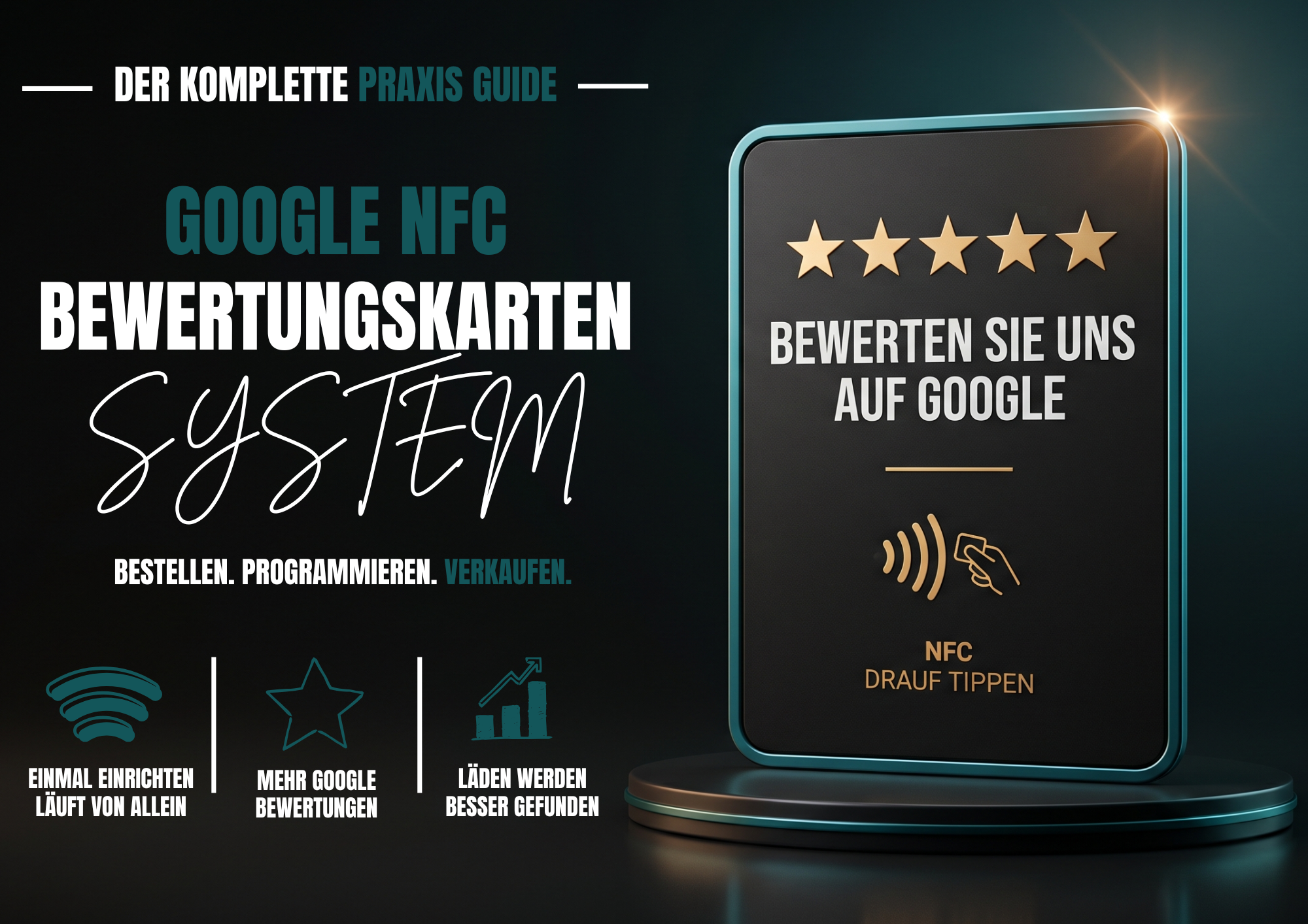 Google NFC Bewertungskarten System – Produkt-Mockup